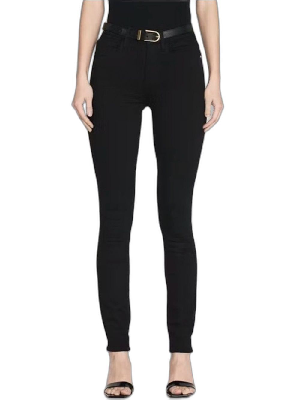FRAME Denim Le Skinny High Rise Black Jeans in Film Noir Size 27